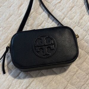 Tory Burch Black Textured Crossbody Bag